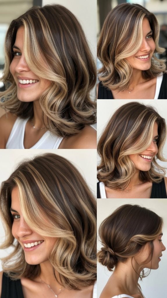 Brown Hair With Beige Blonde Highlights