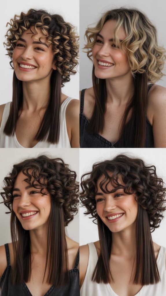 Curly Crown with Straight Ends