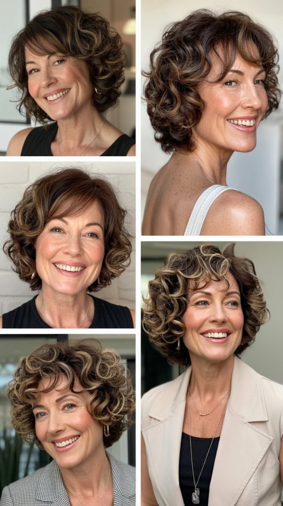 Curly Bob with Layered Volume