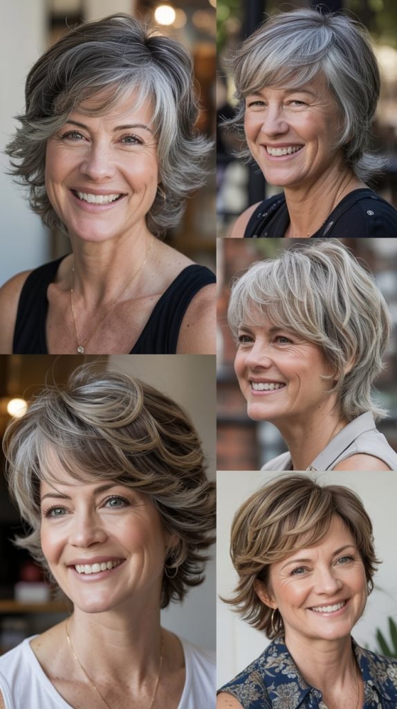  Layered Crop with Wispy Ends