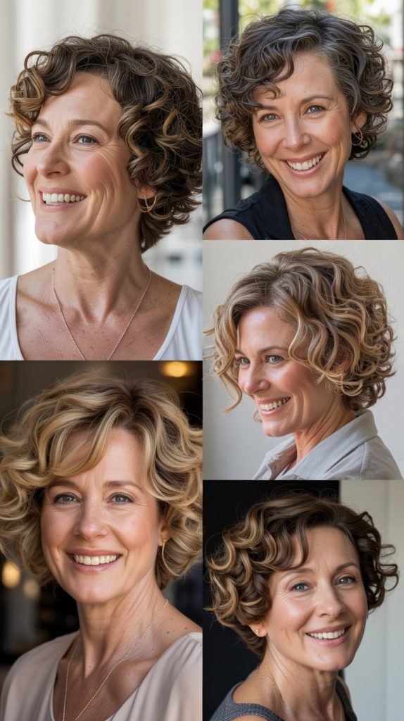  Curly Layered Bob with Definition