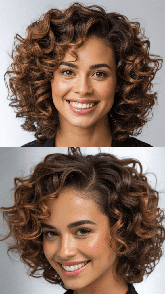 Coffee Brown with Blonde Peek-a-Boo Highlights