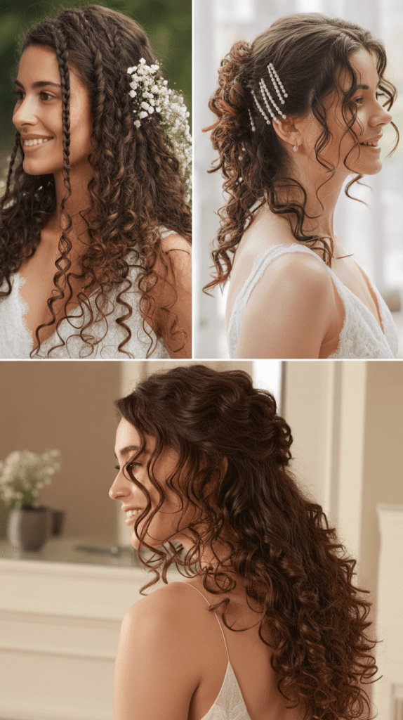 Waterfall Braid with Flowing Curls