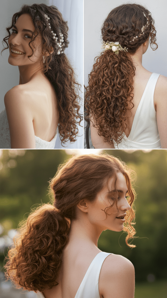 Low Ponytail with Wrapped Curls