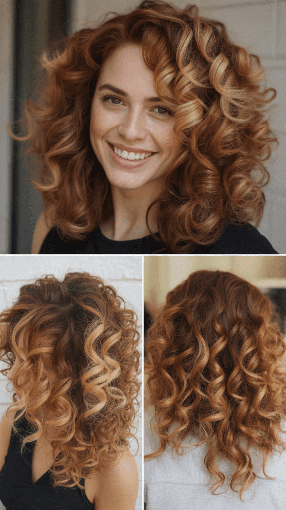 Auburn Brown with Blonde Streaks