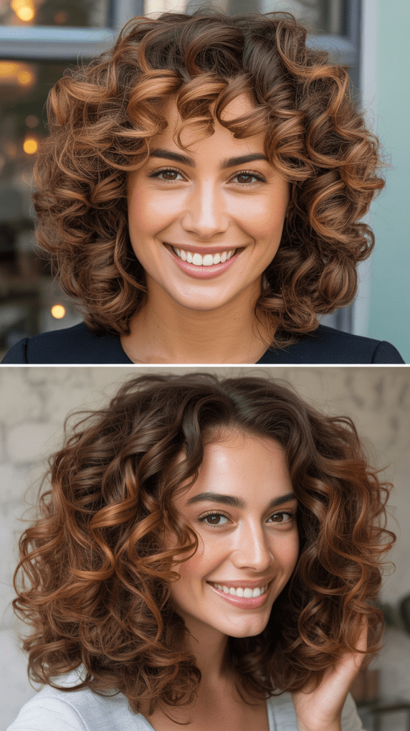 Brown with Lowlights and Highlights Combination