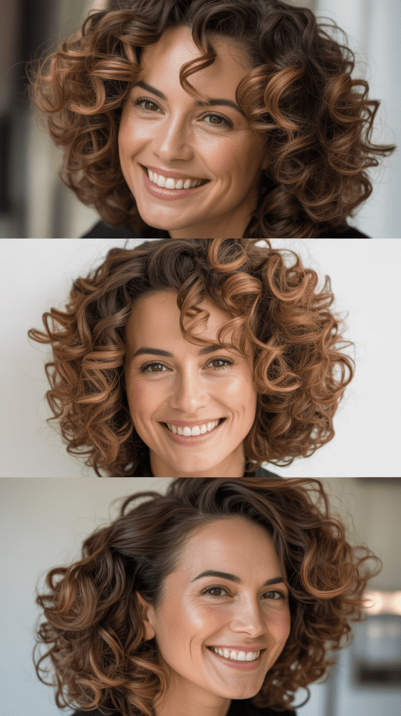 Mocha Brown with Blonde Face-Framing Highlights