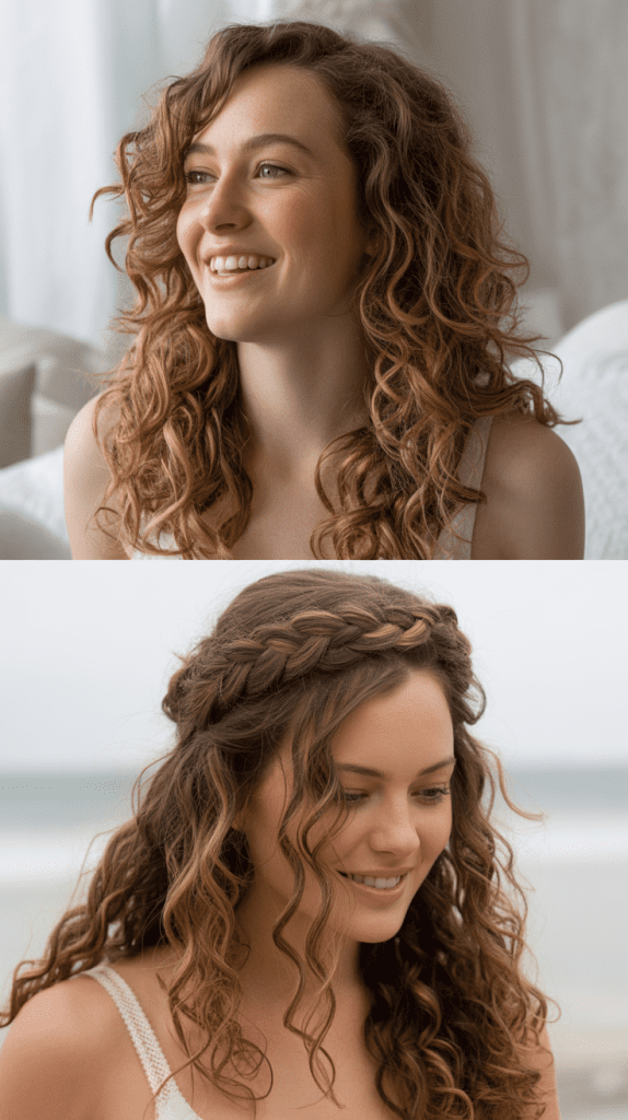  Beachy Waves with Braided Halo