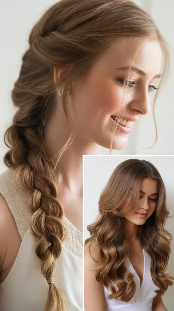 Waterfall Braid with Flowing Hair