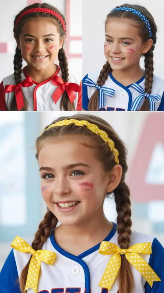 Pigtail Braids with Ribbons