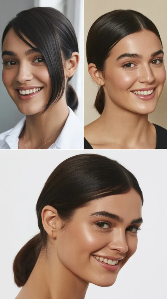 Side-Swept Sleek Straight Style