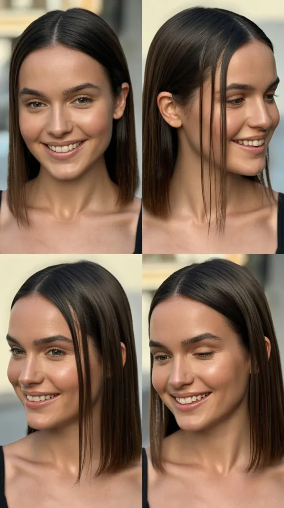 Middle Part Sleek and Straight