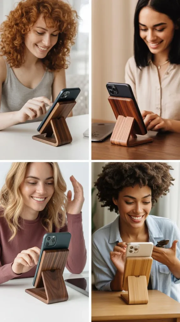  Wooden Phone Stands and Docking Stations