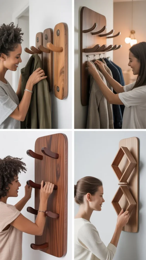 Wooden Wall Hooks and Coat Racks