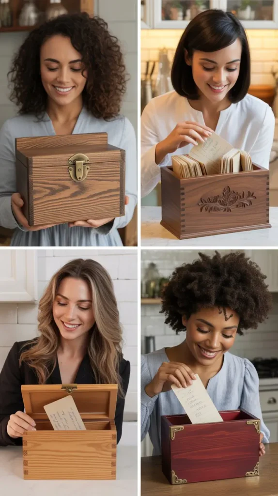 Wooden Recipe Card Boxes