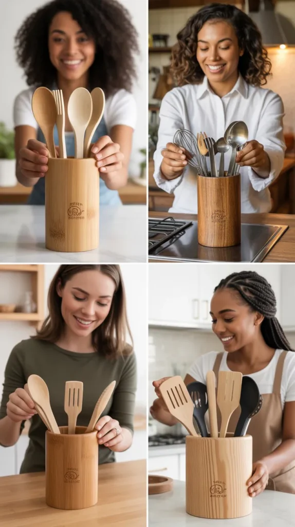 Wooden Utensil Holders