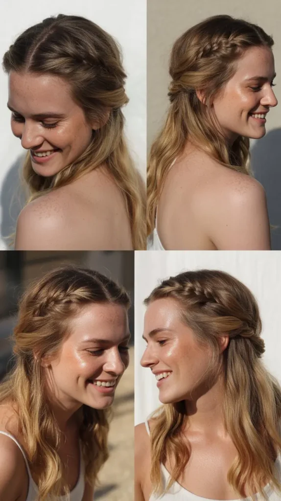 Textured Braided Half-Updo