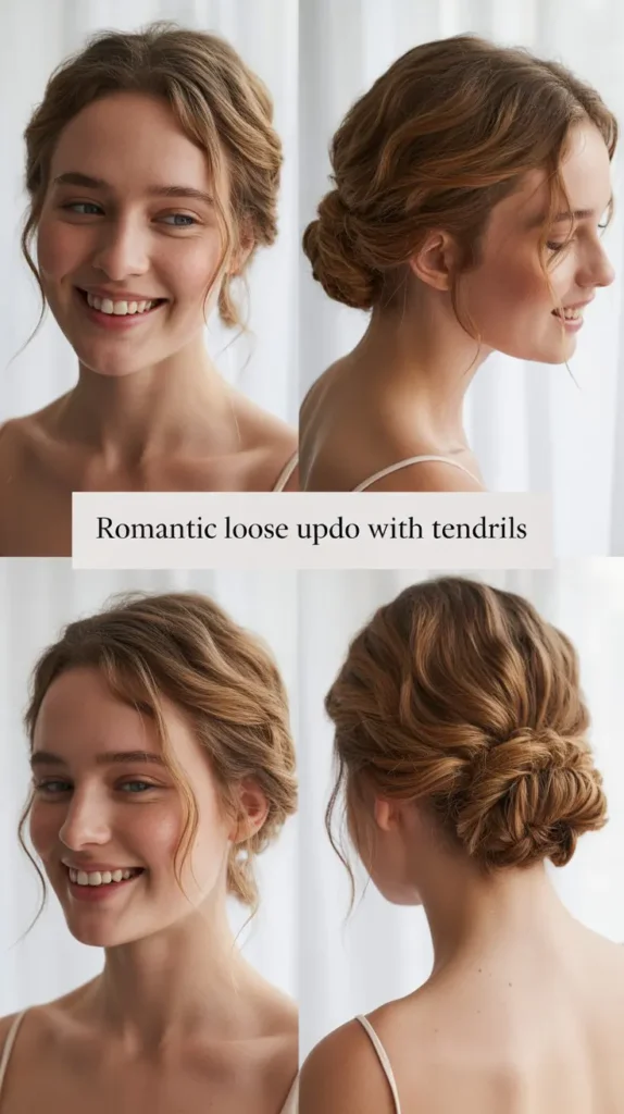 Romantic Loose Updo with Tendrils