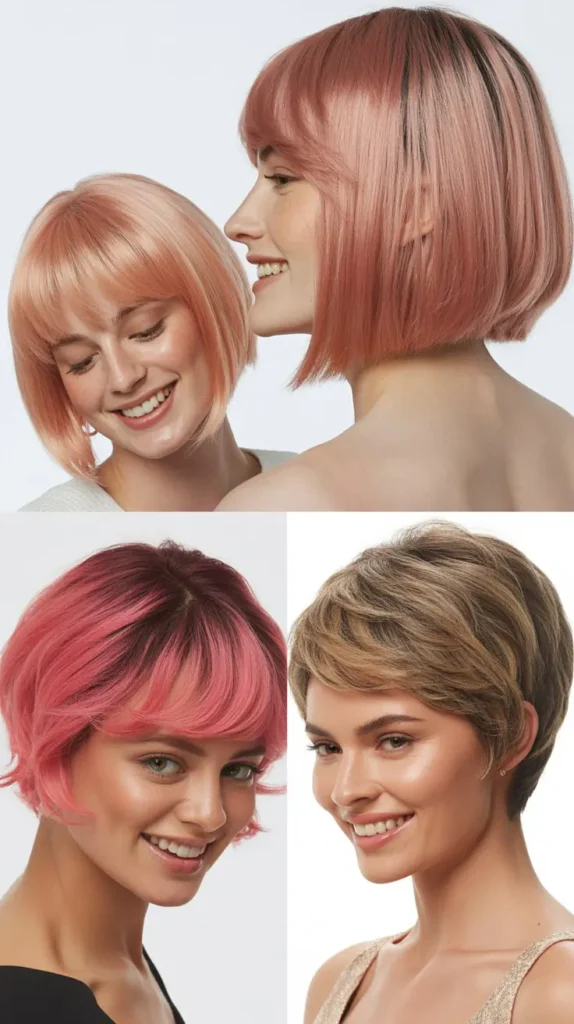Two-Tone Pink Ombre Short Wig