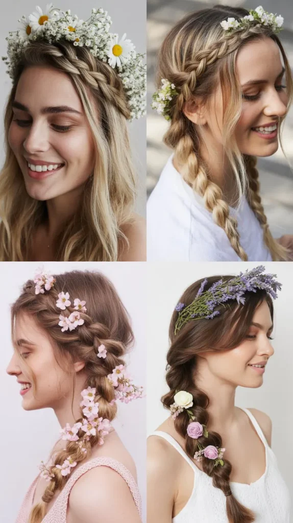 Braided Headband with Floral Wrap