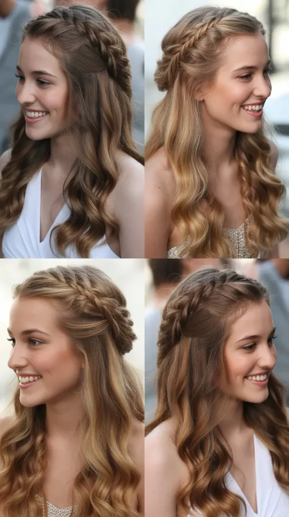 Loose Dutch Braids into Open Hair