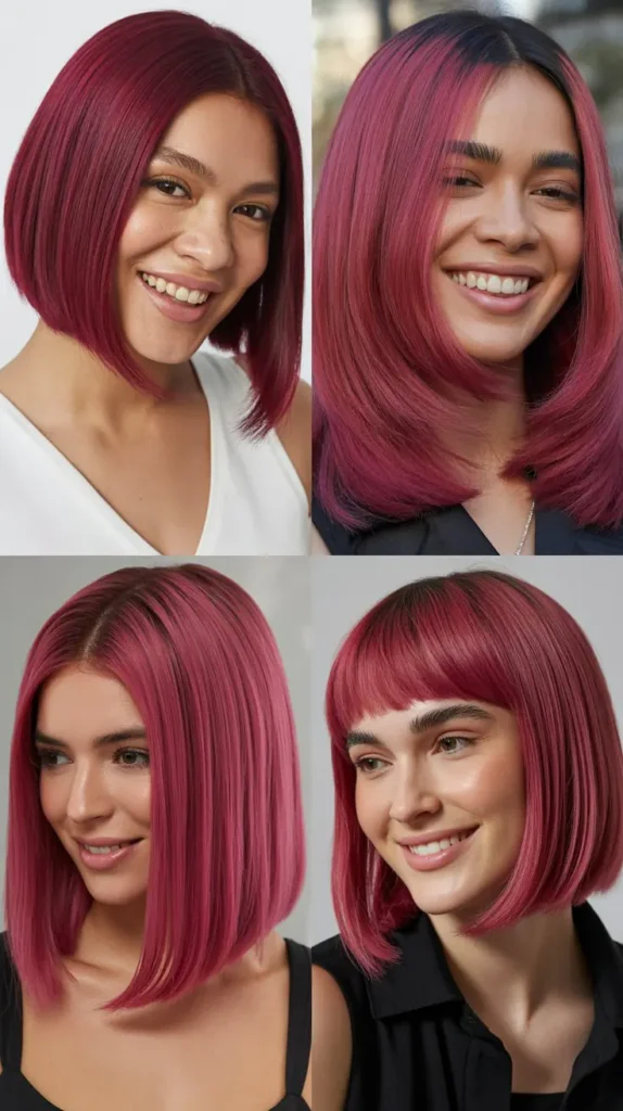 Dark Pink (Magenta) Straight Wig