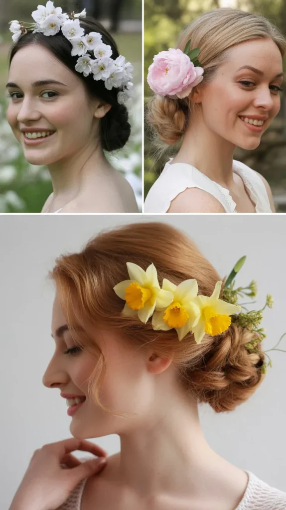 Flower-Adorned French Twist