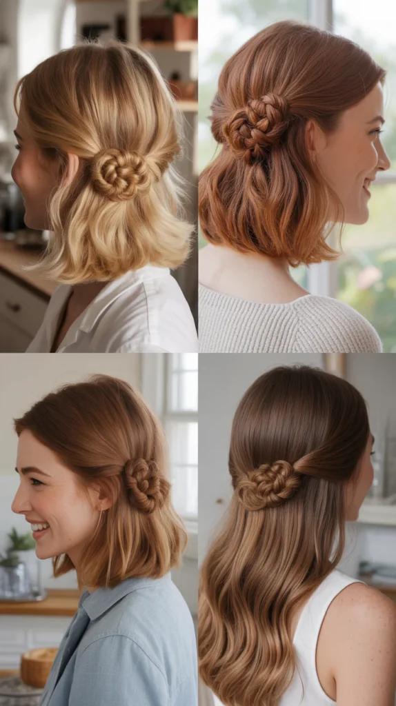 Knotted Half-Up Style