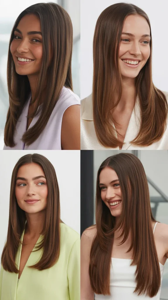 Sleek Middle Part with Straight Hair