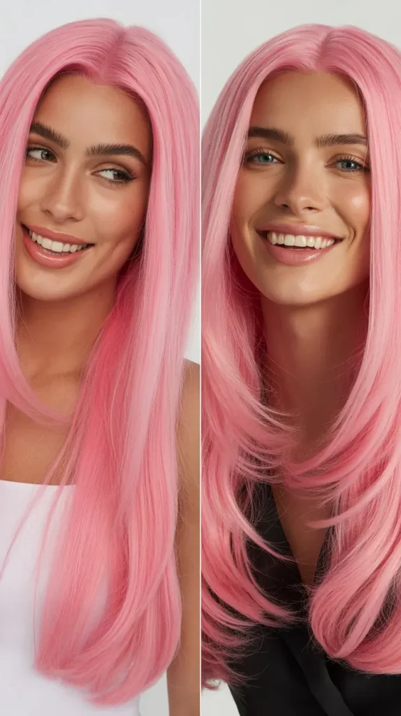 Bubblegum Pink Extra-Long Straight Wig