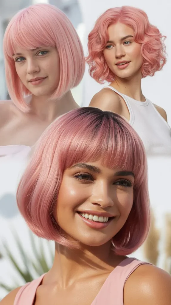 Icy Pink Bob Wig