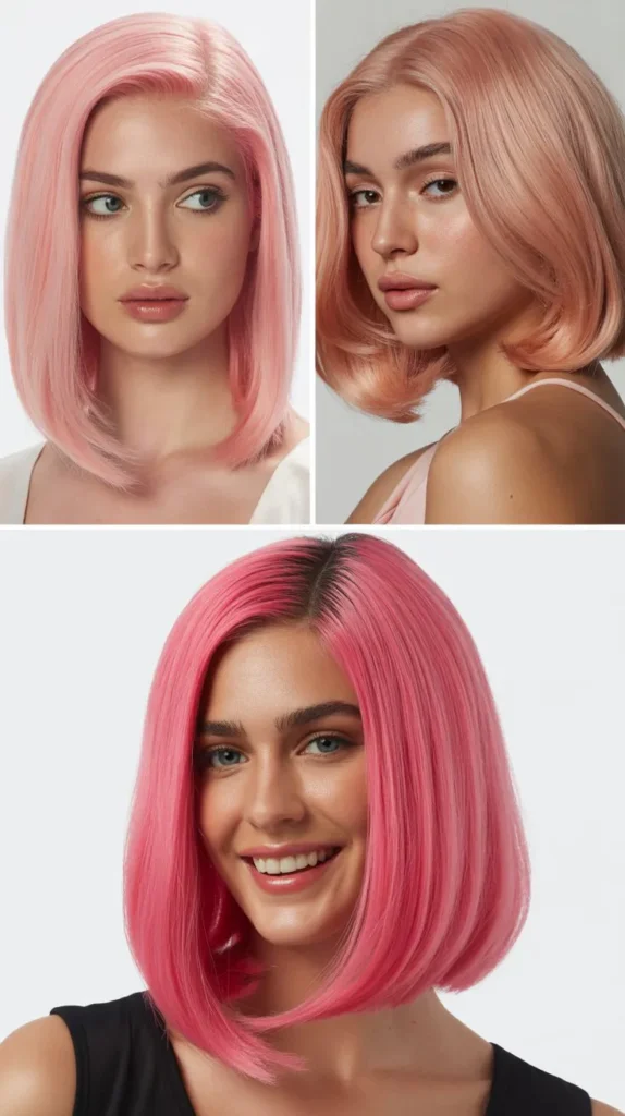Two-Tone Pink Straight Wig