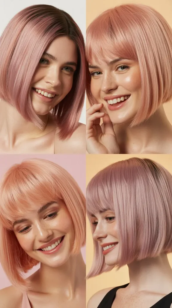 Pale Lavender-Pink Short Wig