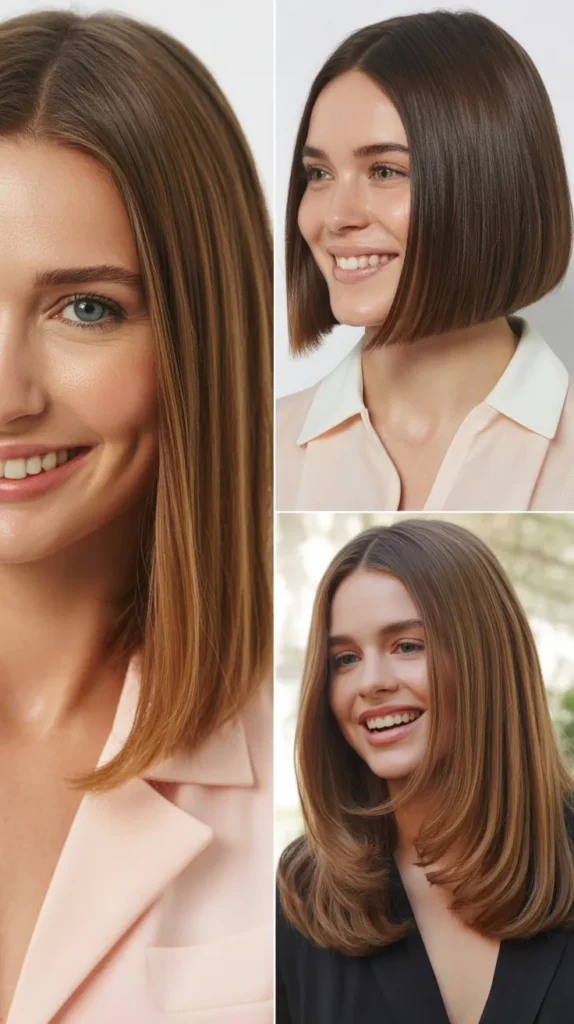 Side-Swept Straight Hair