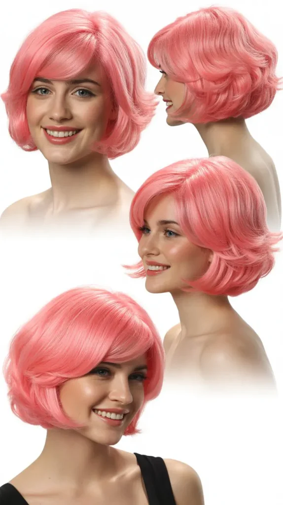  Cotton Candy Pink Bob Wig