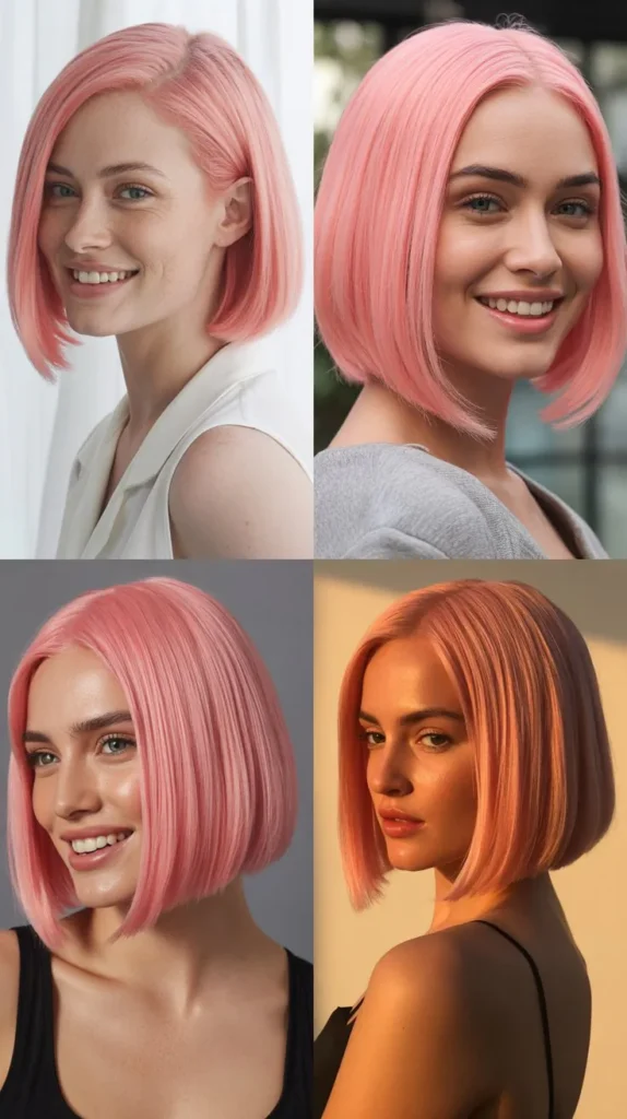 Baby Pink Bob Straight Wig