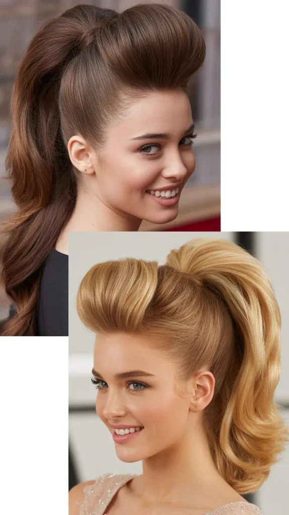 High Ponytail with Bouffant Volume