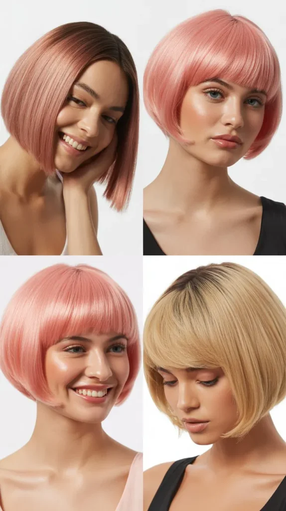 Cotton Candy Pink Classic Bob Wig