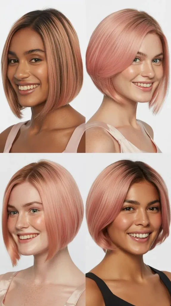 Light Pink Sleek Bob Wig
