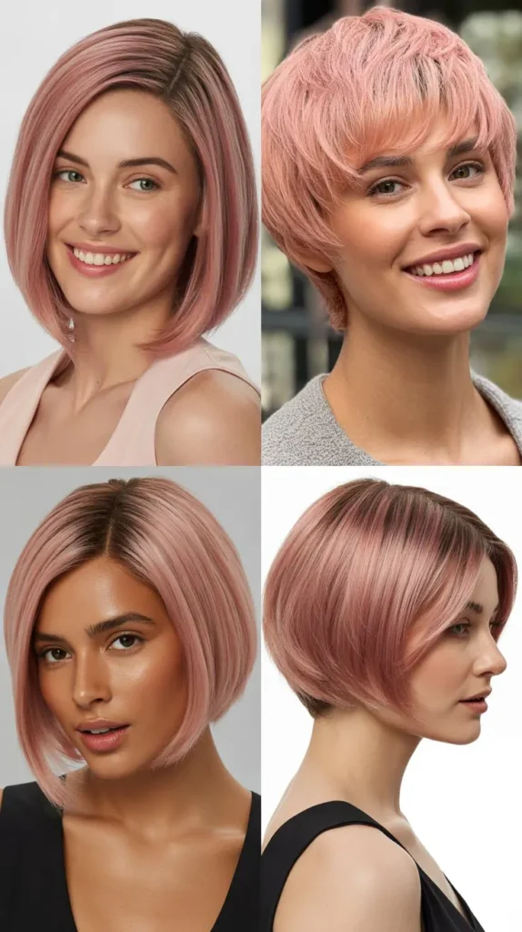 Pink French Crop Wig