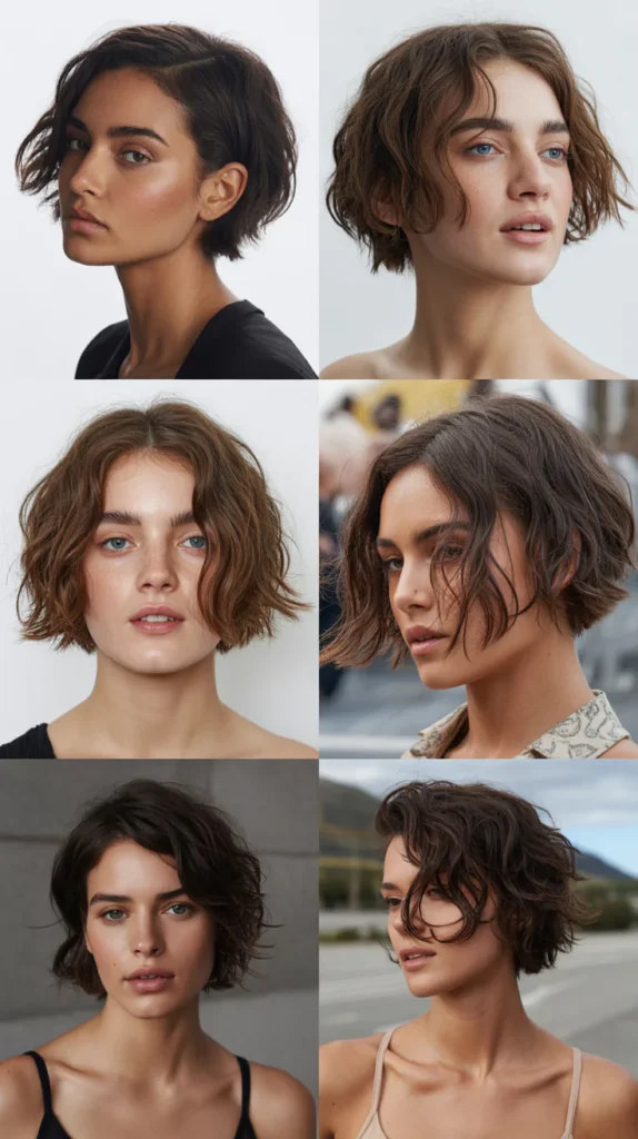 Messy Textured Bob with Side Part