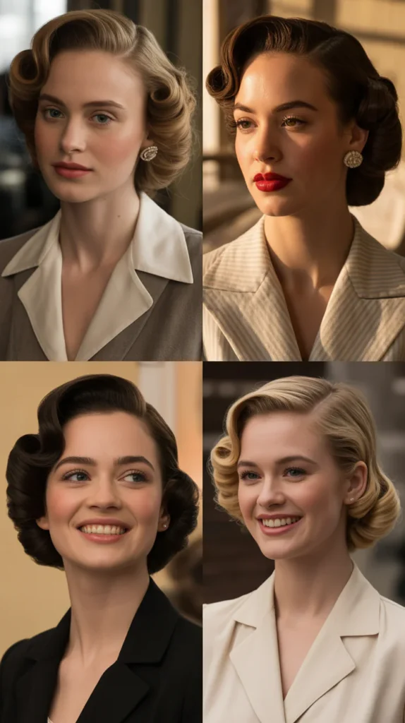 Half-Up with Vintage Pin Curl Effect