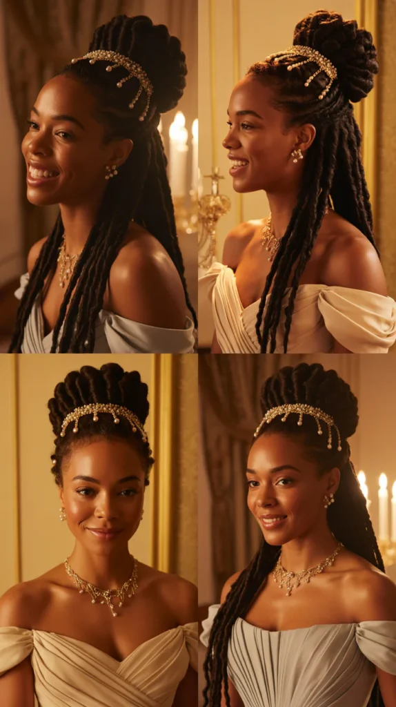 Locs Pinned into a Regency Chignon