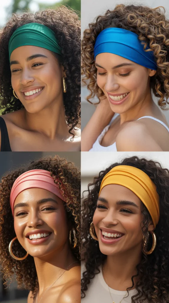 Curly Hair Headband Puff