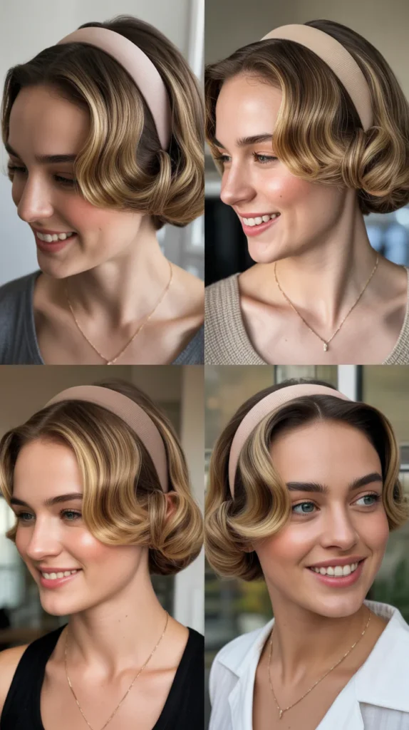 Tucked Under Headband Wave Style