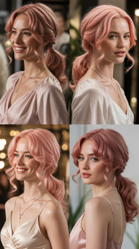 Half-Up Half-Down Pink Ponytail