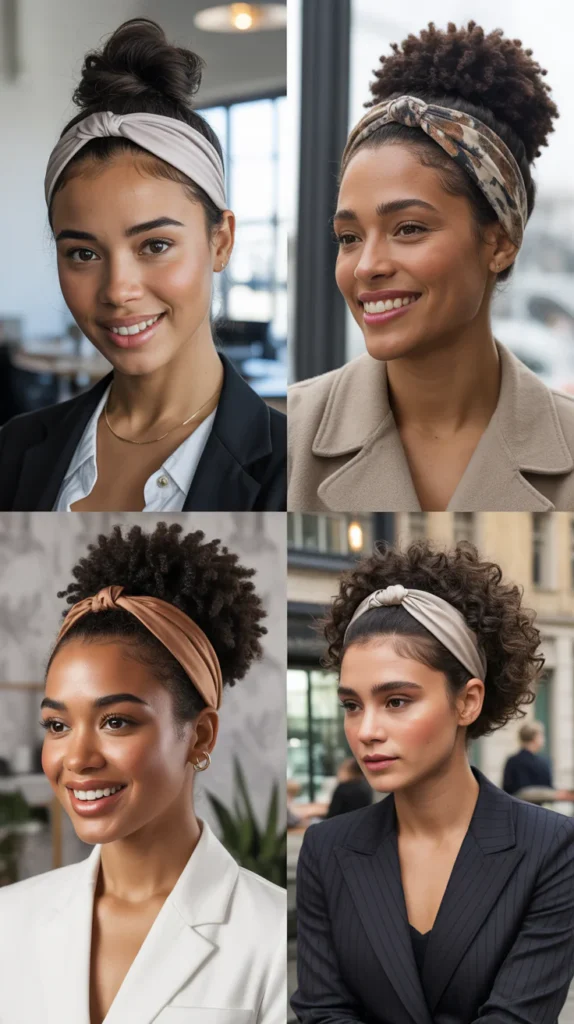 Textured Top Knot with Headband