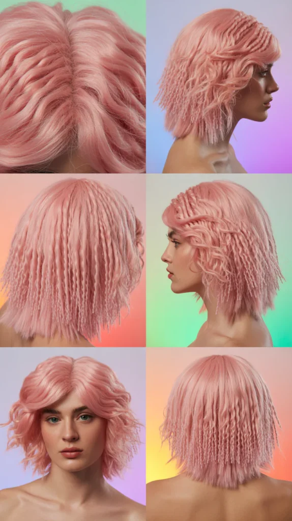 Pastel Pink Crimped Twists
