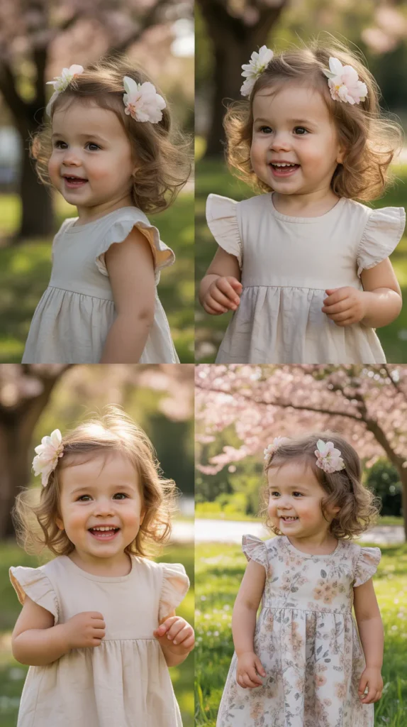 Loose Waves with Flower Clips