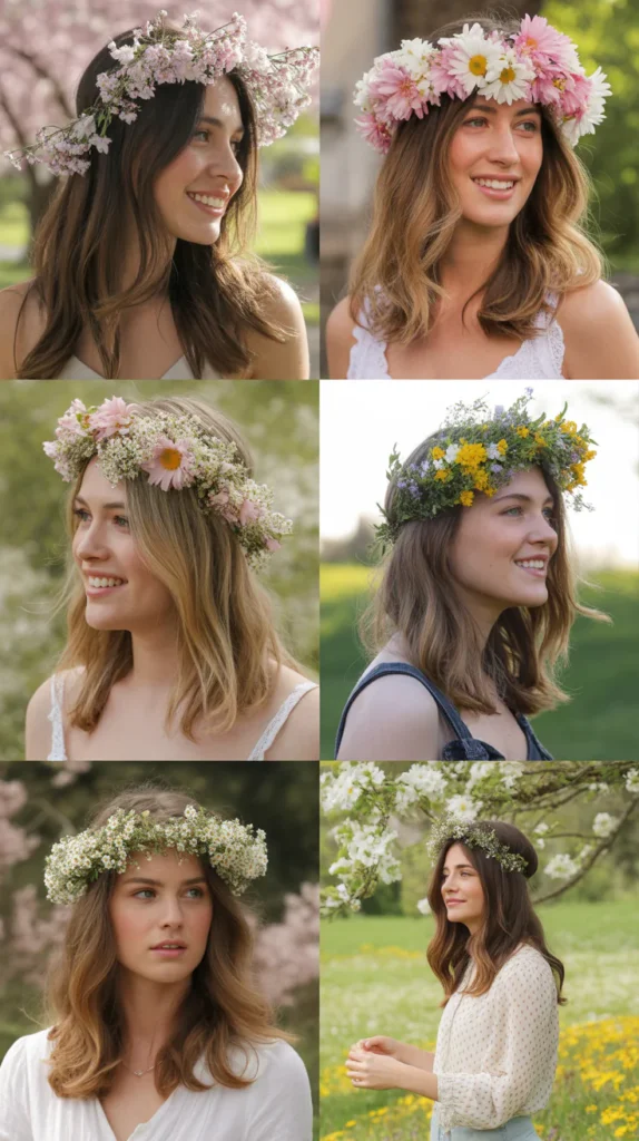 Flower Crown with Loose Waves